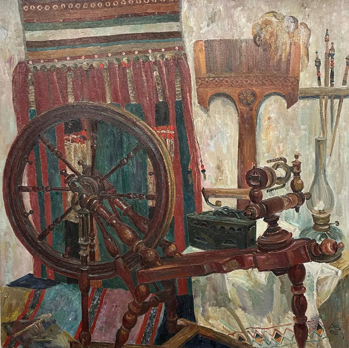 Ananiev - Stillleben mit Spinnrad — Vladimir Ananiev